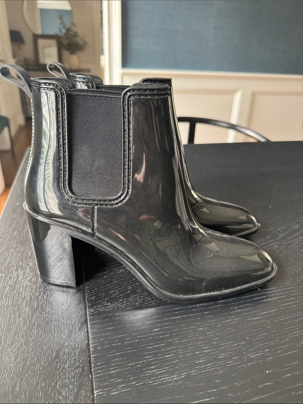 Jeffery Campbell Hurricane Black Chelsea Block Heel Ankle Boots